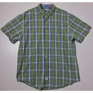 IZOD Saltwater Mens Size L Shirt Multicolor Plaid Long Sleeve Button-Down Cotton